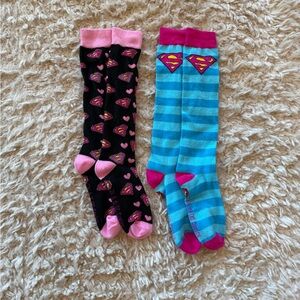🎯3 for $15🎯 Set of 2 supergirl/ superwoman tall socks